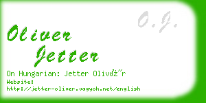 oliver jetter business card